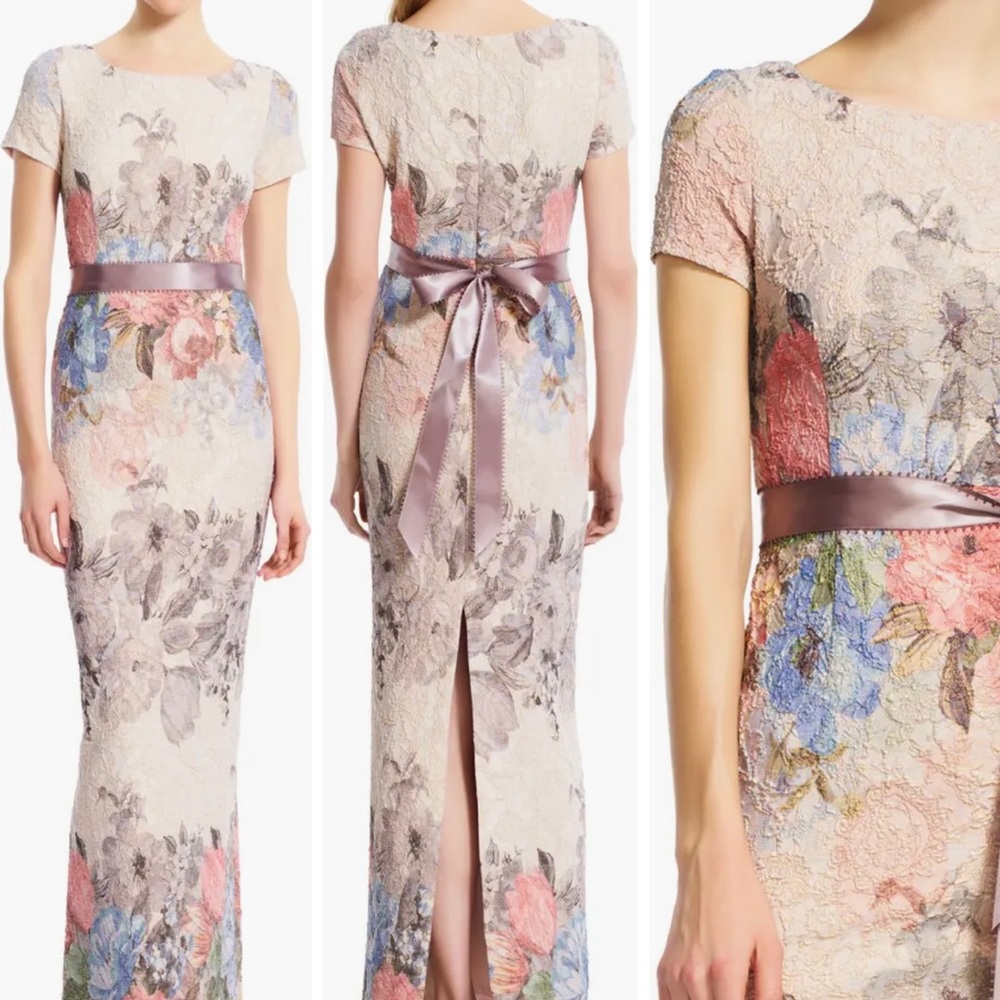 Adrianna Papell Mother of Bride Gown - Spring Jaquard Dress